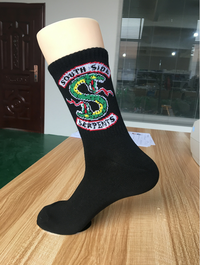 Snake Pattern Thin Socks Women Men Tube Socks Male Crew Cotton Sock